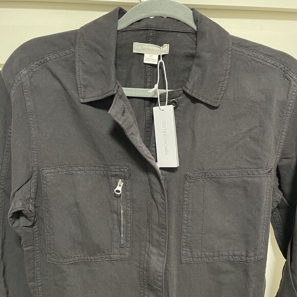OuterKnown Station Jumpsuit Organic Cotton/Linen Blend Black Coverall sz S NWT - Picture 7 of 12